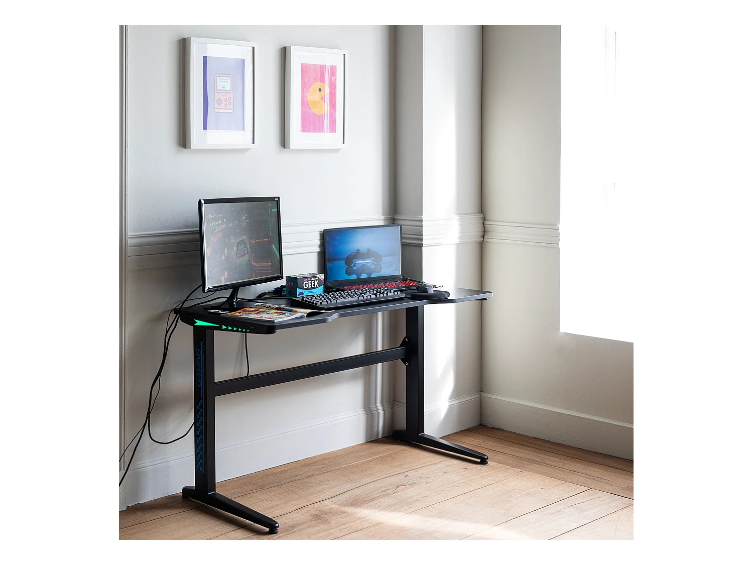 Bureau gamer à LED ALICE - HAPPY GARDEN