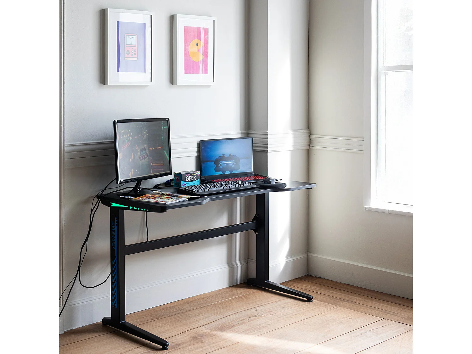 Bureau gamer à LED ALICE - HAPPY GARDEN