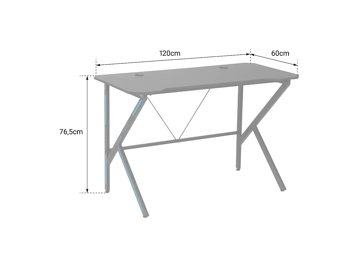 Bureau gamer noir ANNA - HAPPY GARDEN