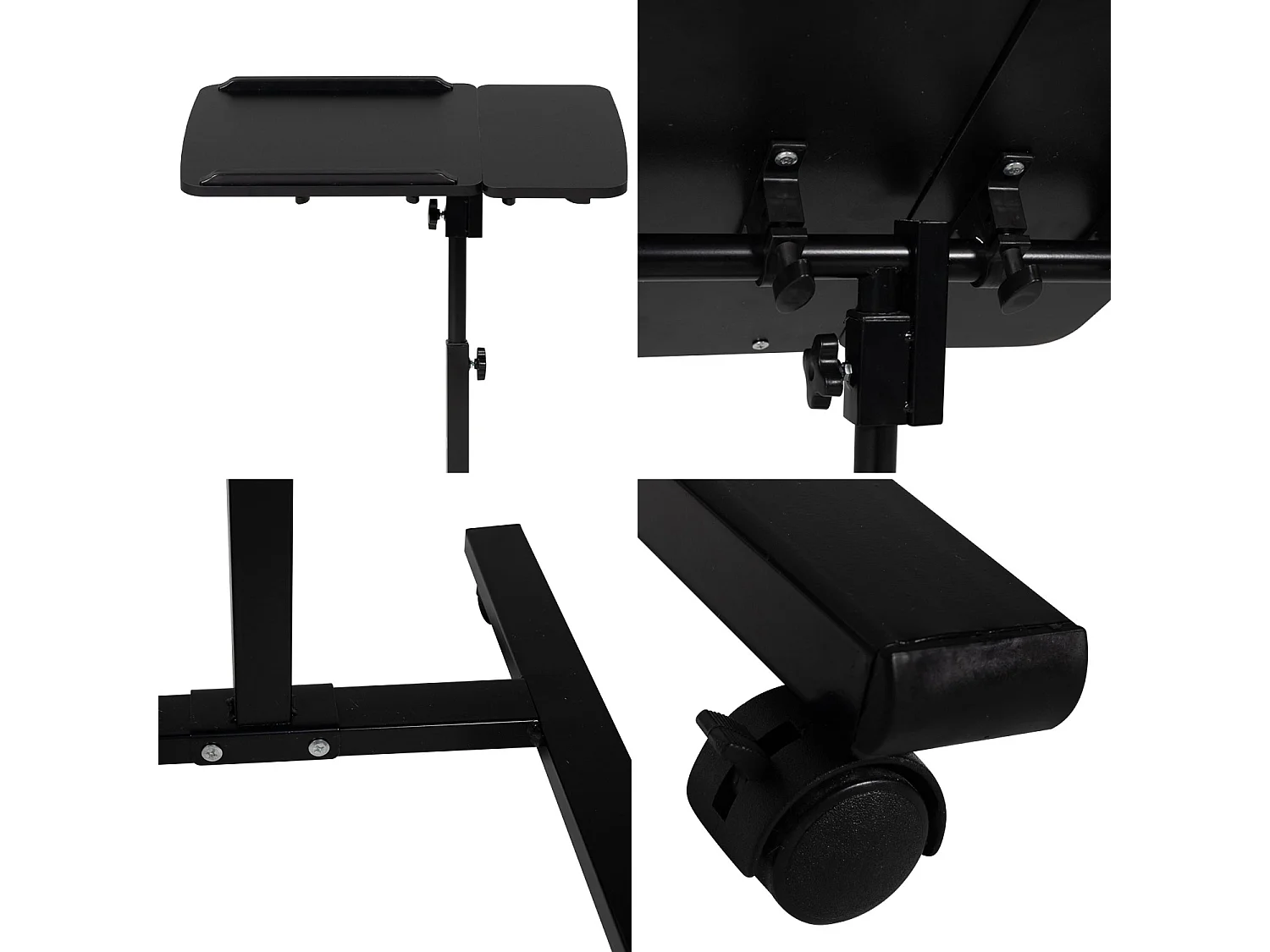 Computertafel op wielen, zwart SABINE