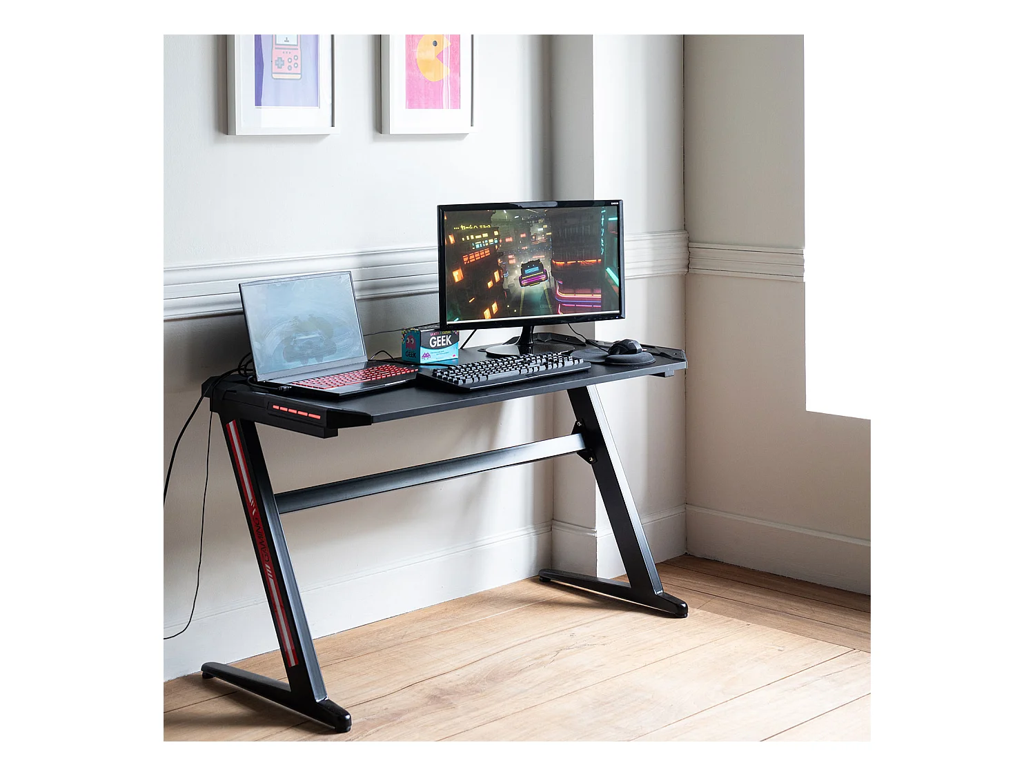 Bureau gamer à LED LARA - HAPPY GARDEN