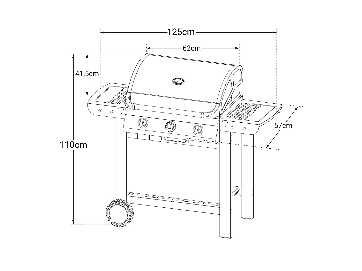Cook'in Garden - Gasbarbecue FIESTA 3 - 3 branders met thermometer 10,5kW