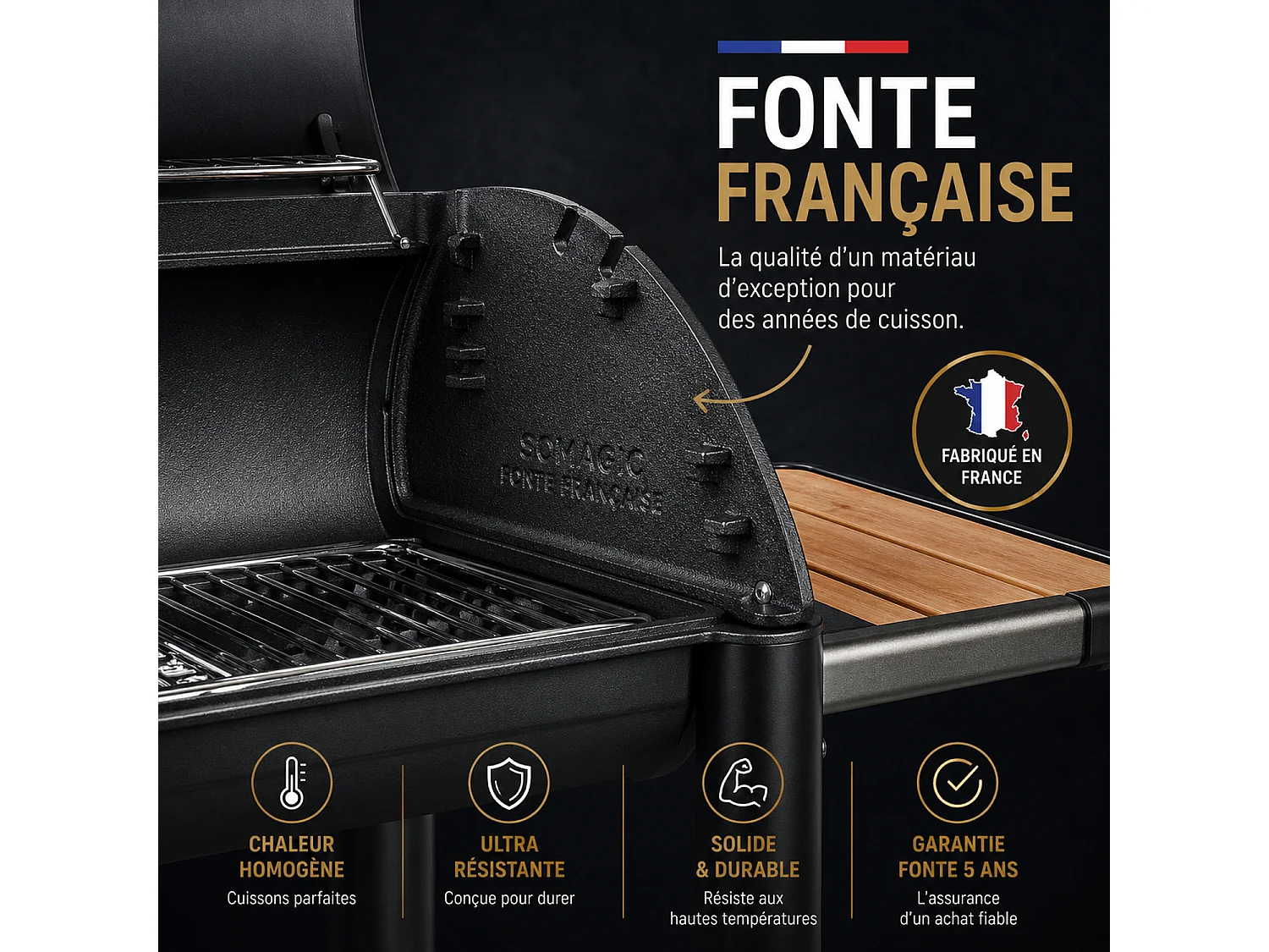 Barbecue au charbon de bois VULCANO 3000