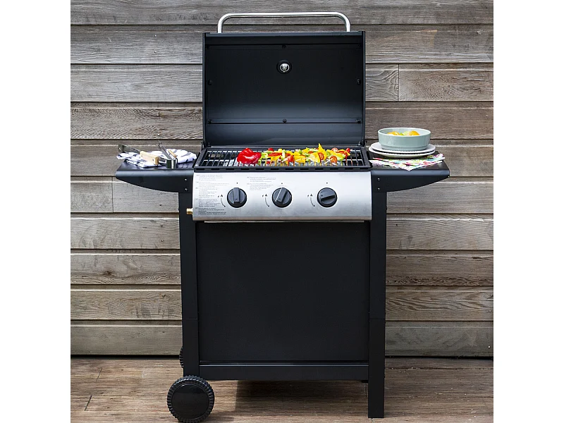 Barbacoa de gas HAWAÏ 3 quemadores 8,4 kW - HAPPY GARDEN