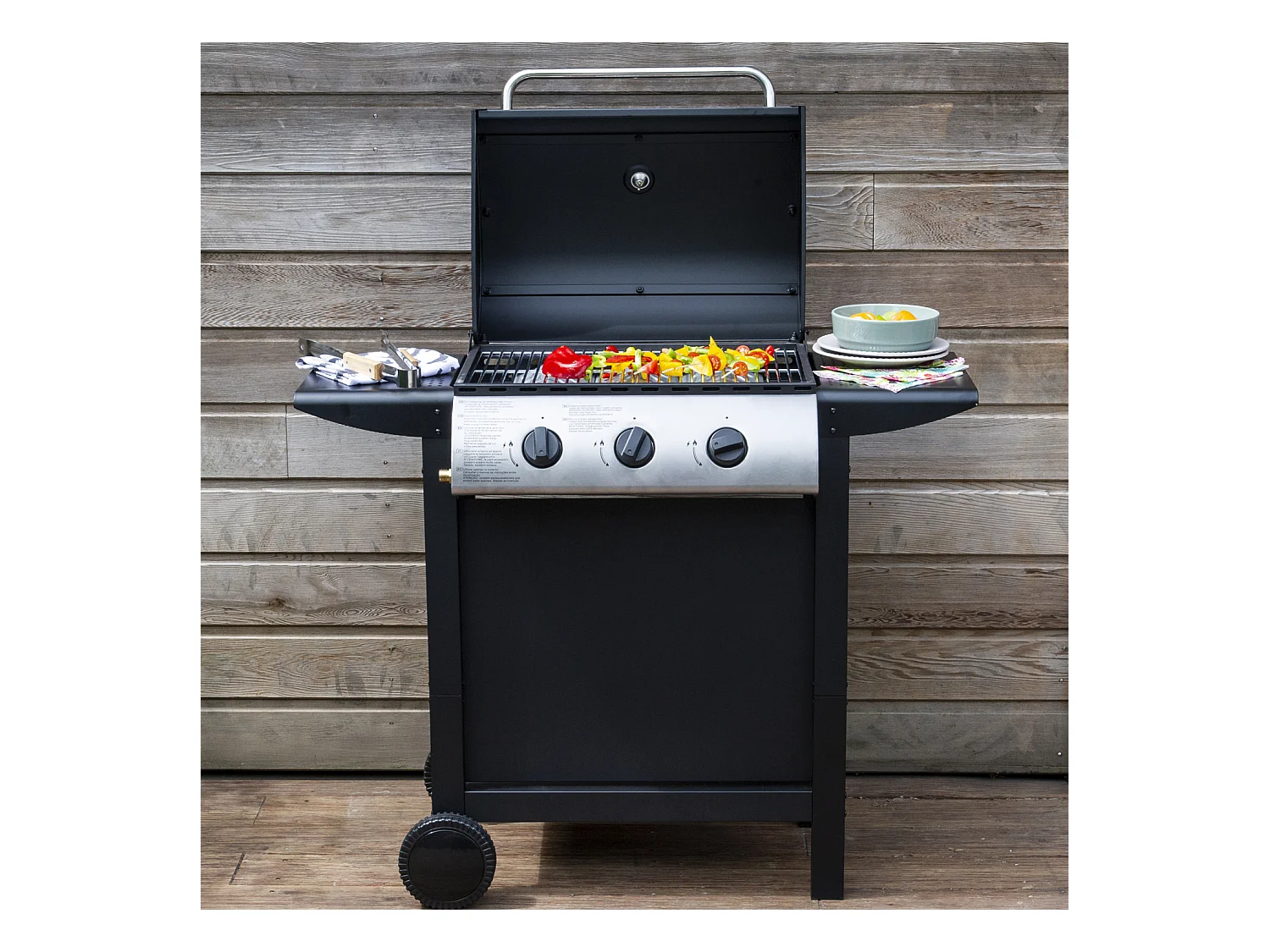 Barbecue au gaz HAWAÏ - 3 brûleurs 8,4kW - HAPPY GARDEN