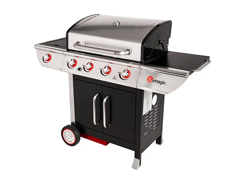 Barbacoa de gas MANHATTAN 450GPI 4 quemadores + cocina de 14kW - SOMAGIC