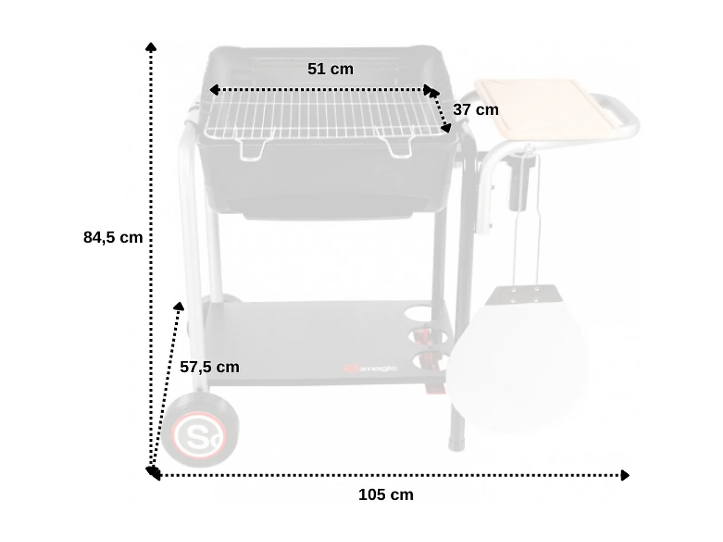 Barbecue au charbon de bois ROMA avec cuisson pizza - SOMAGIC