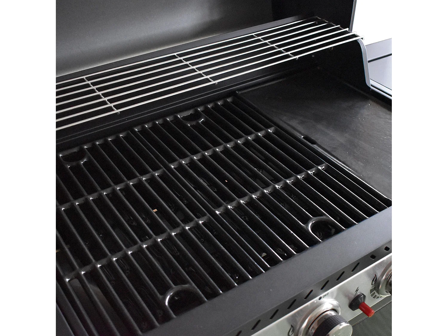 Barbecue au gaz FIDGI 4 avec thermomètre - 4 brûleurs + réchaud 14,5kW - COOK'IN GARDEN