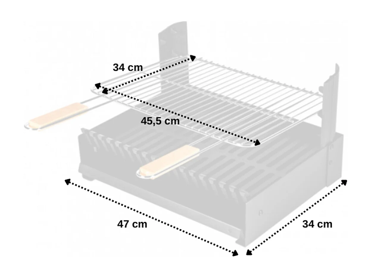 Holzkohlegrill in 3 Höhen verstellbar GRILLOIR - Standgrill