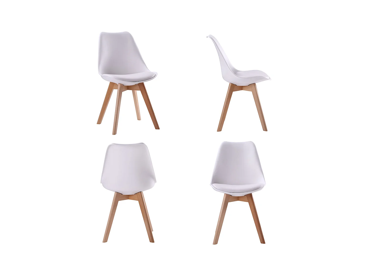 Uittrekbare tafel 120/160cm HELGA en 4 stoelen NORA wit