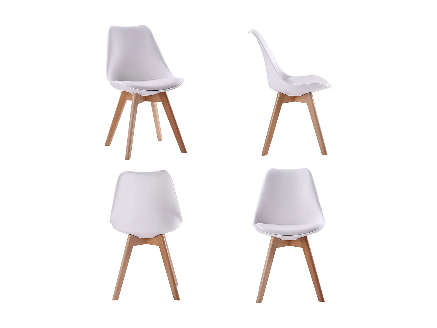 Ensemble table extensible 120/160cm HELGA et 4 chaises NORA blanc - HAPPY GARDEN