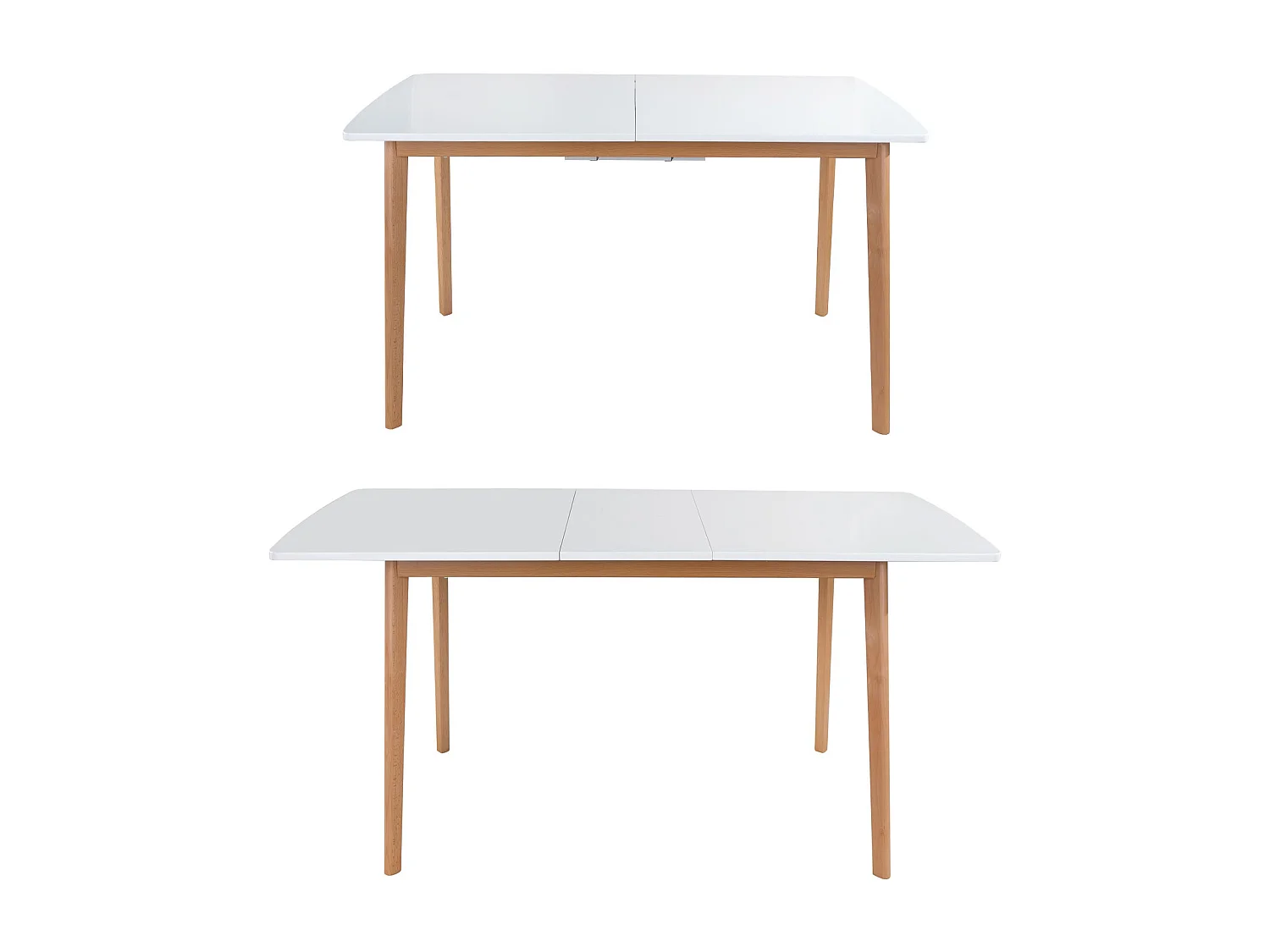 Ensemble table extensible 120/160cm HELGA et 4 chaises NORA blanc - HAPPY GARDEN