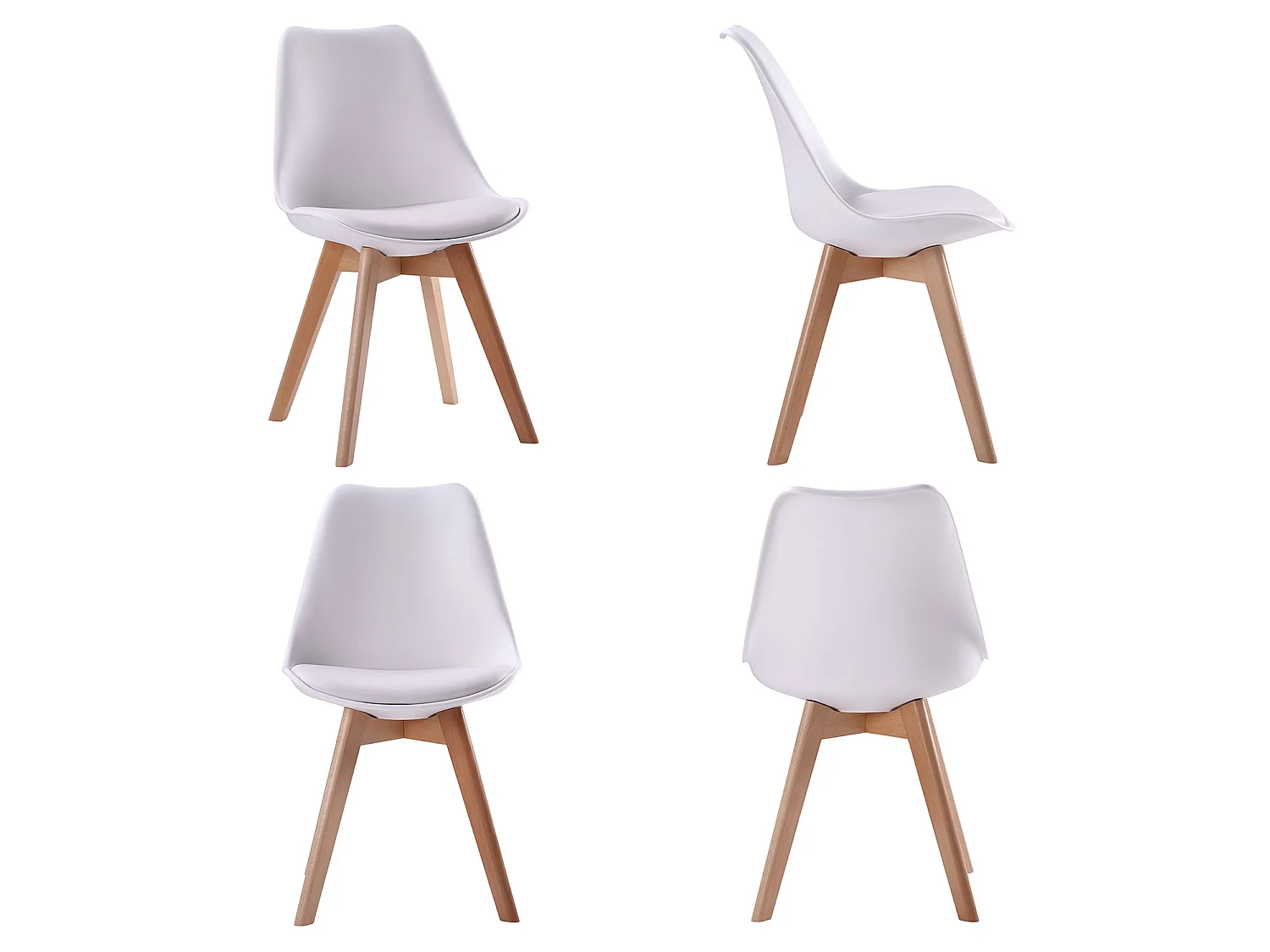 Ensemble table ronde 120cm MARTHA et 4 chaises NORA blanc - HAPPY GARDEN