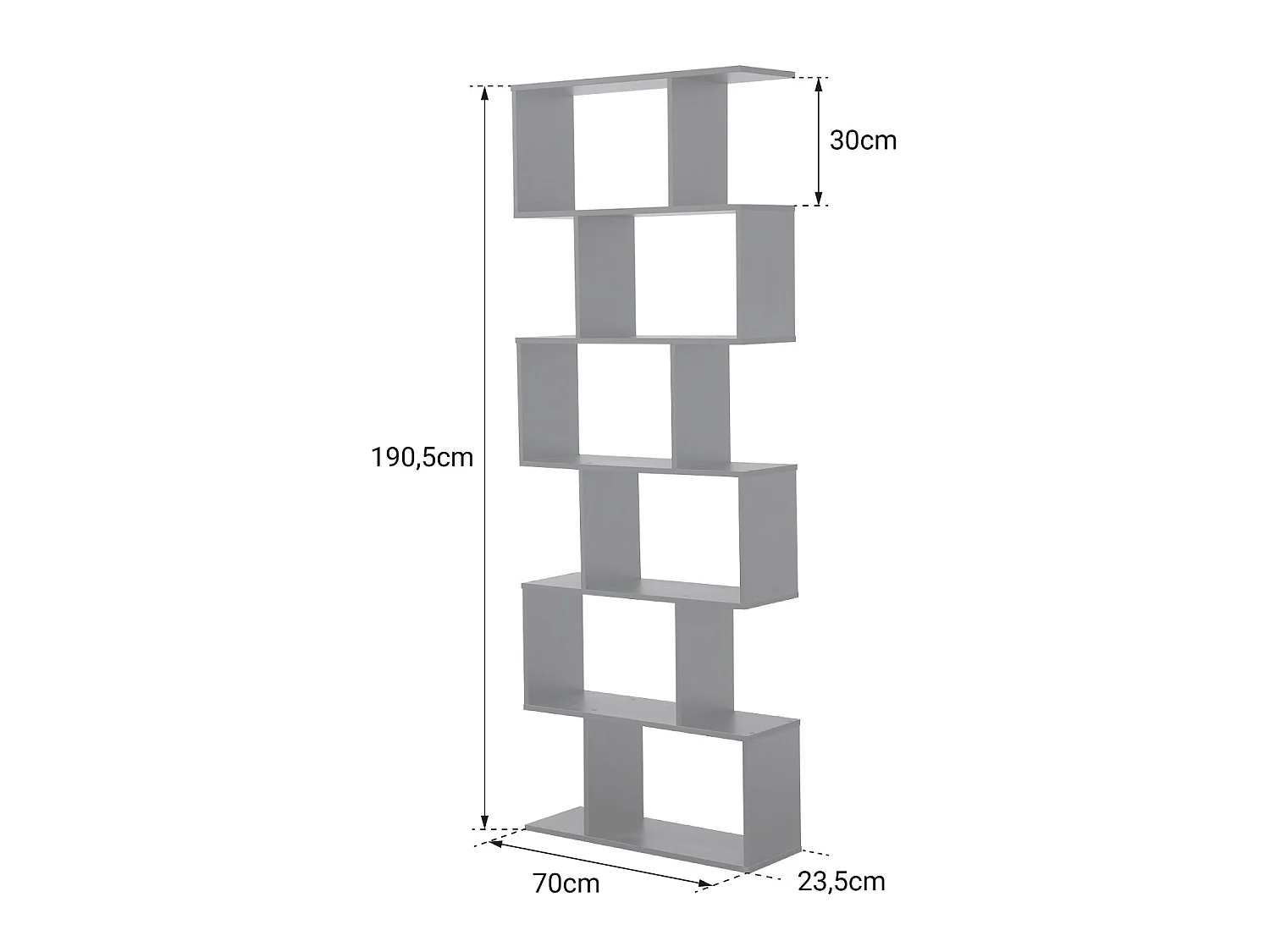 Librería blanca 6 estantes VIRGINIA