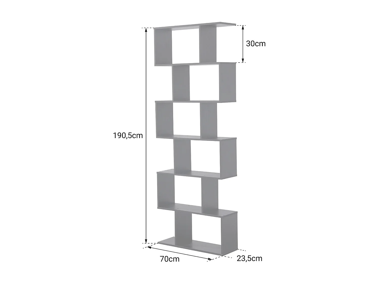 Librería blanca 6 estantes VIRGINIA