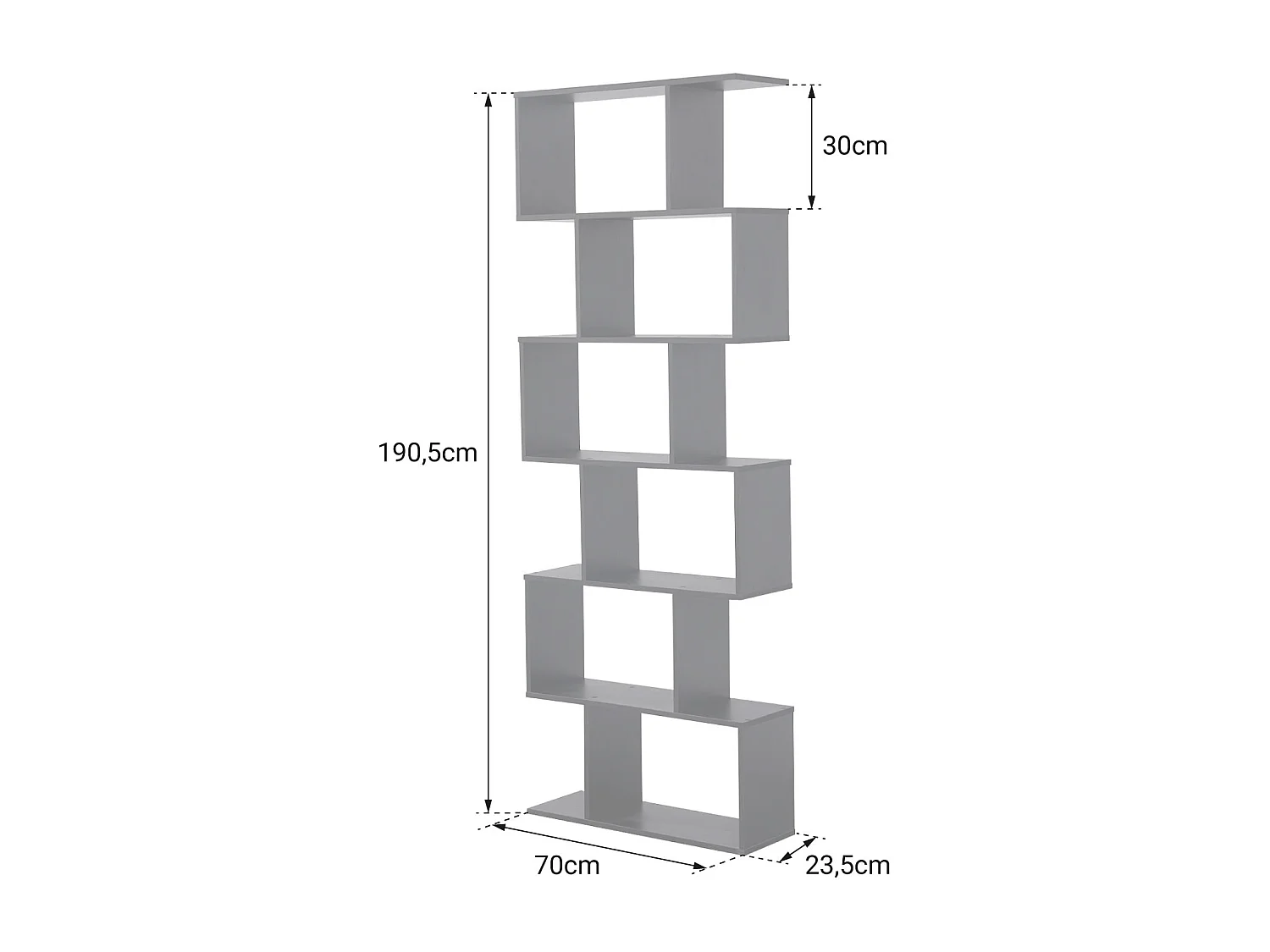 Librería blanca 6 estantes VIRGINIA