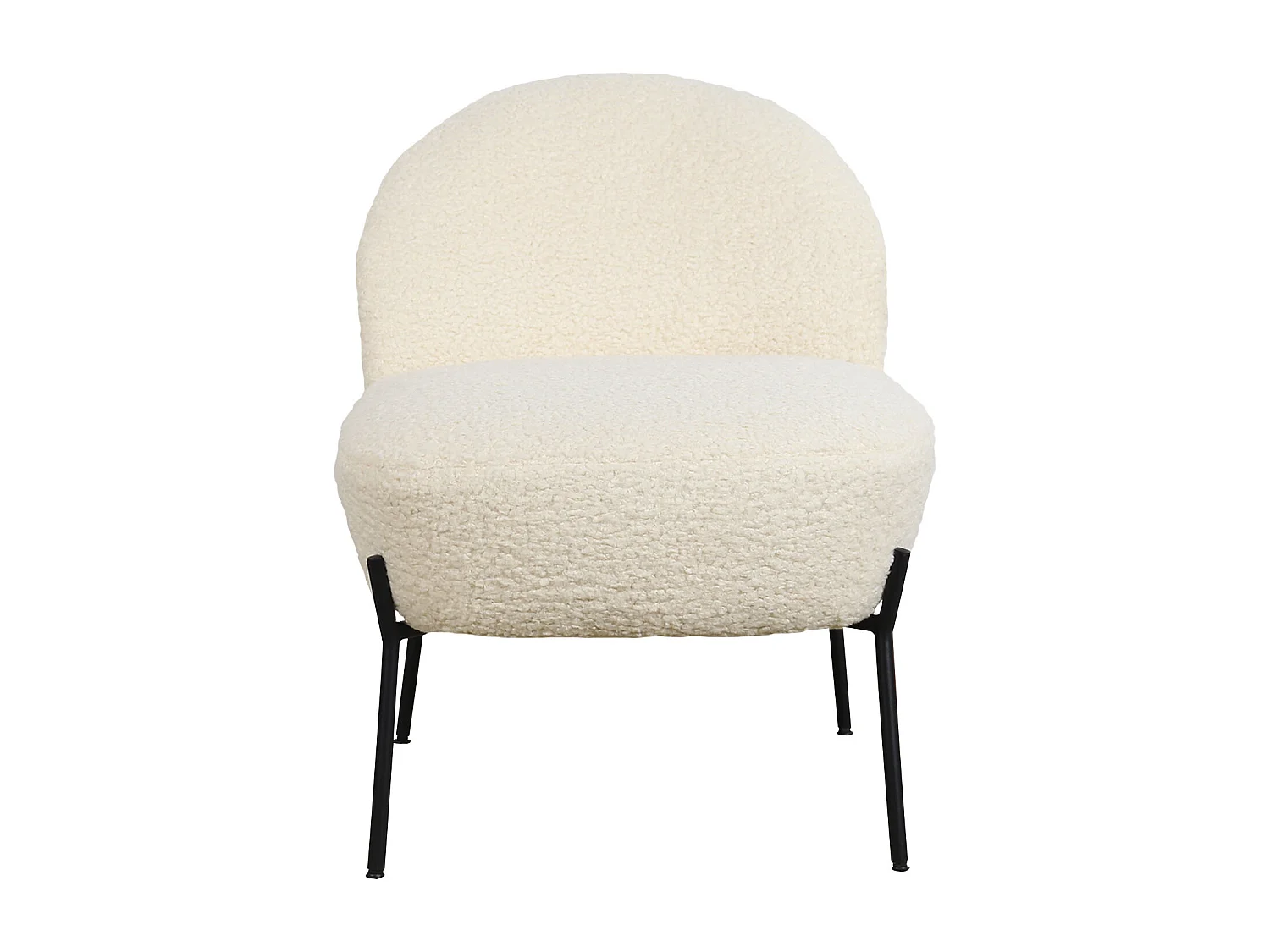 Fauteuil en tissu bouclette écru HELMI - HAPPY GARDEN
