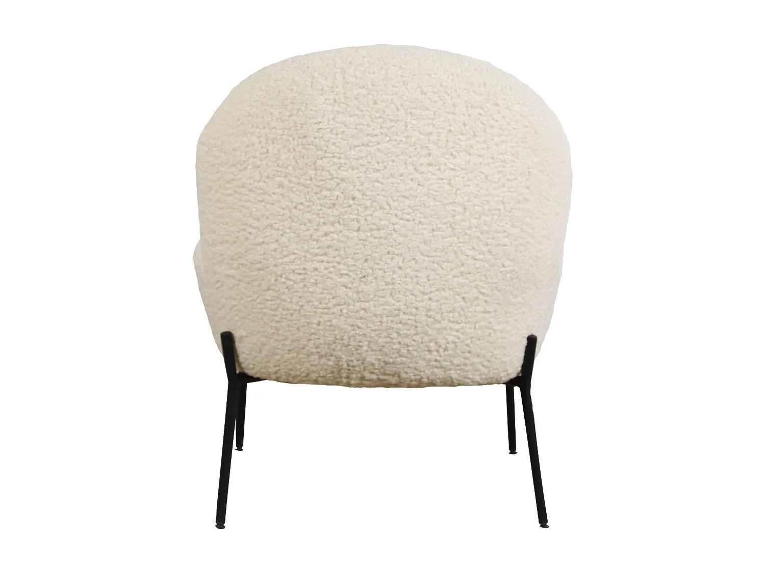 Fauteuil en tissu bouclette écru HELMI - HAPPY GARDEN