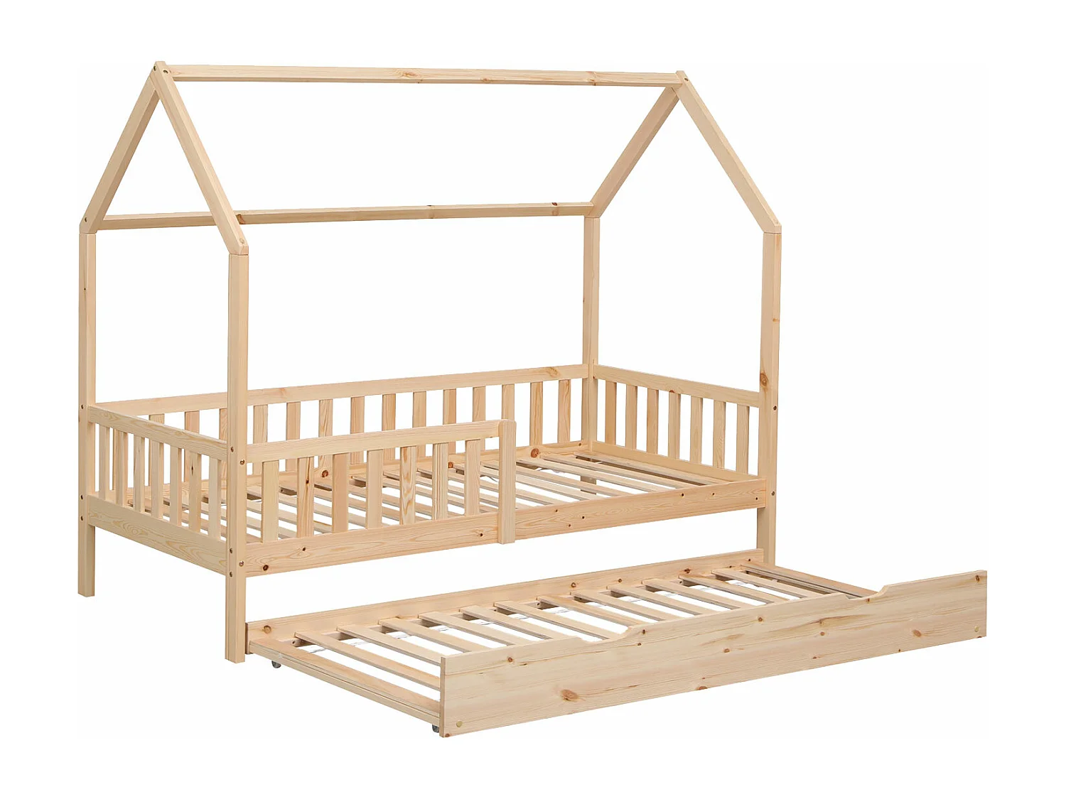 Lit cabane gigogne pour enfant 190x90cm en bois MARCEAU - HAPPY GARDEN