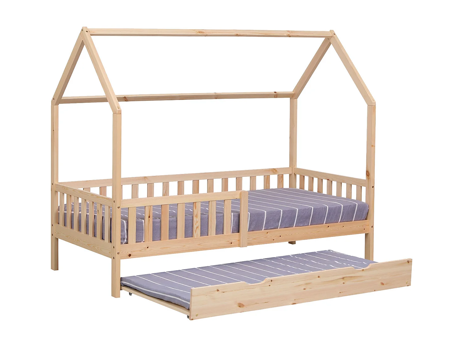 Lit cabane gigogne pour enfant 190x90cm en bois MARCEAU - HAPPY GARDEN