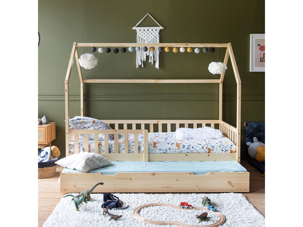 Cama cabaña nido para niños 190x90cm de madera MARCEAU