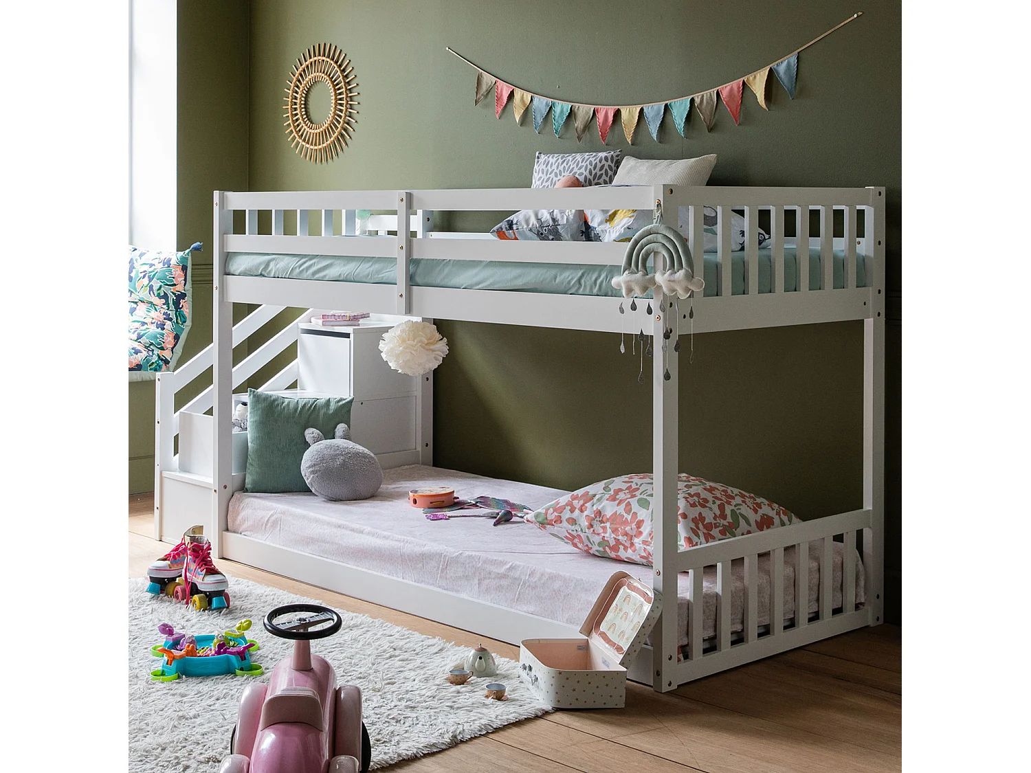 Kinderstapelbed 190x90cm wit CELESTINE