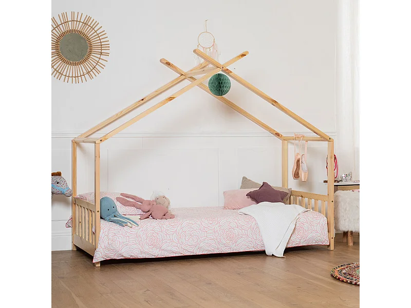 Cama cabaña para niños 190x90cm en madera GASPARD
