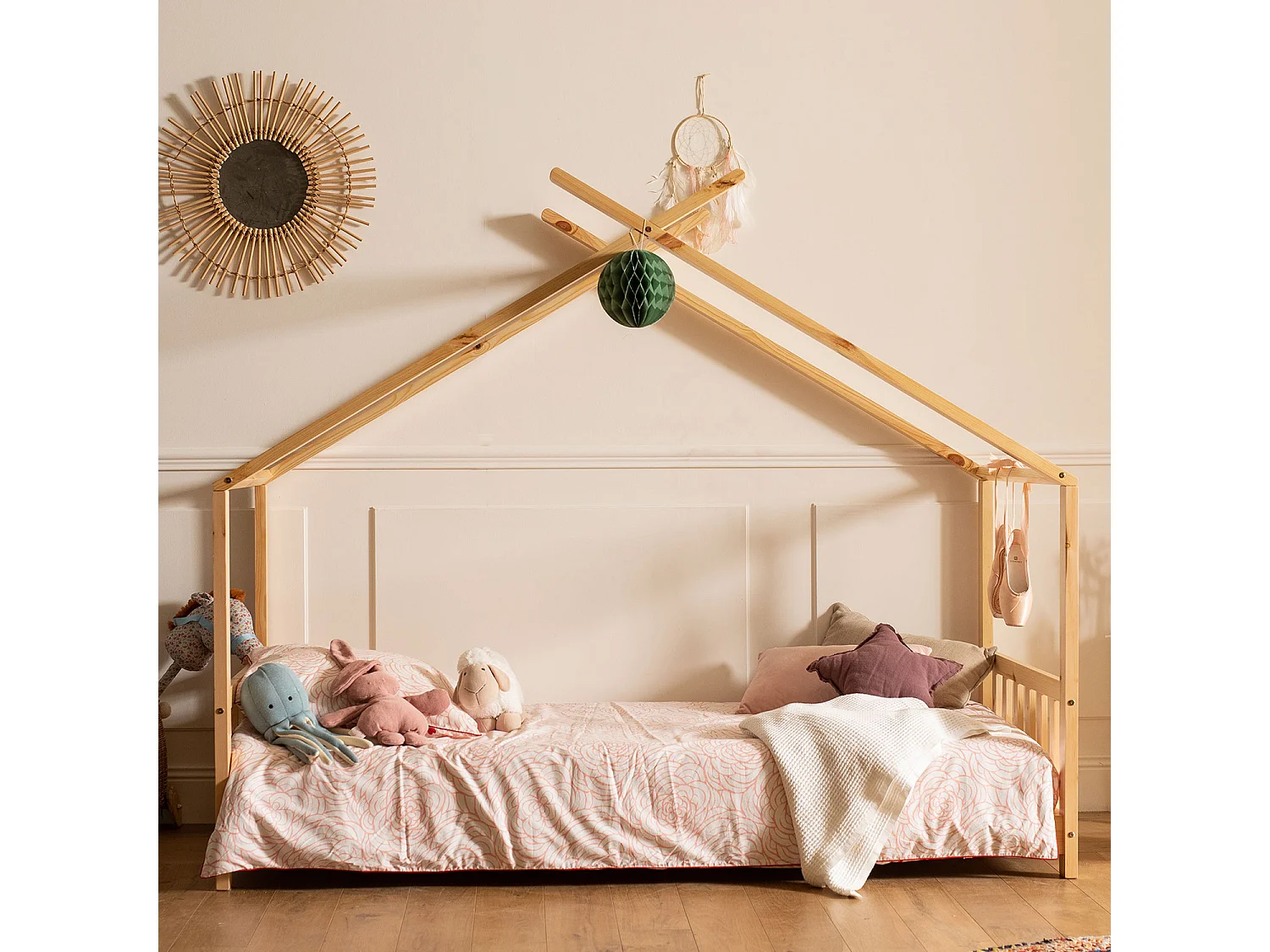 Lit cabane pour enfant 190x90cm en bois GASPARD - HAPPY GARDEN
