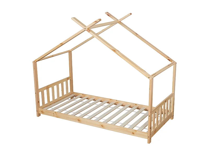 Lit cabane pour enfant 190x90cm en bois GASPARD - HAPPY GARDEN