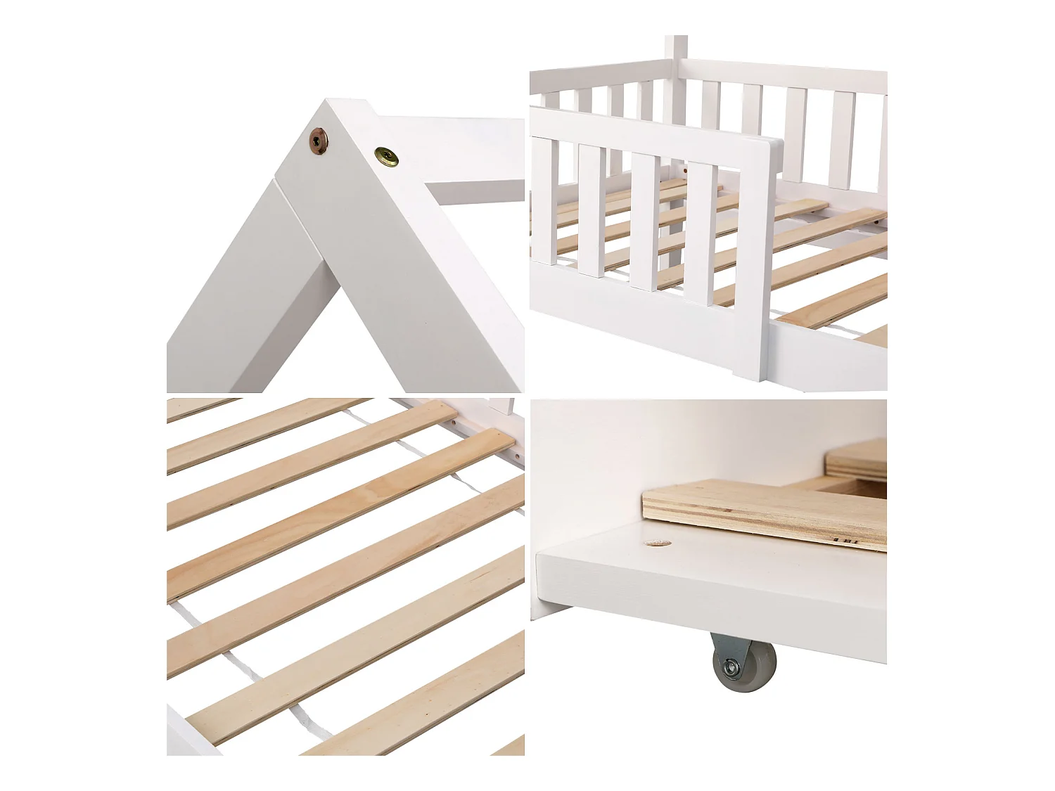 Cama cabaña nido para niños 190x90cm blanca MARCEAU