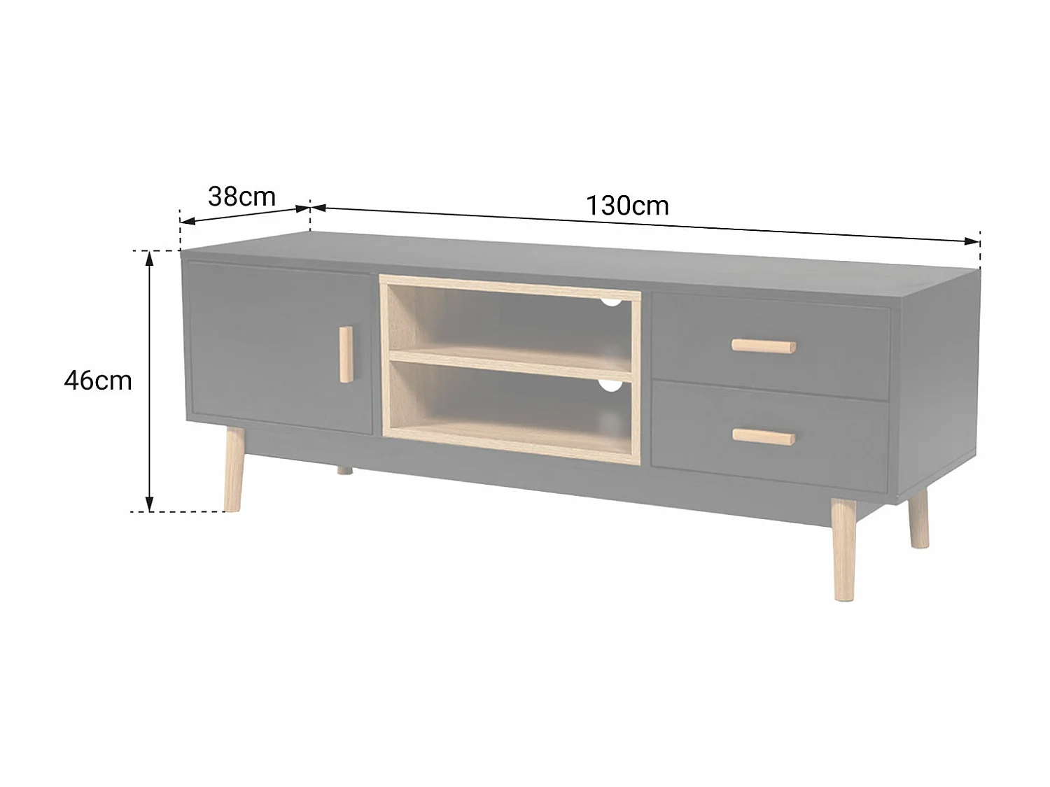 Meuble TV ROSS blanc - HAPPY GARDEN
