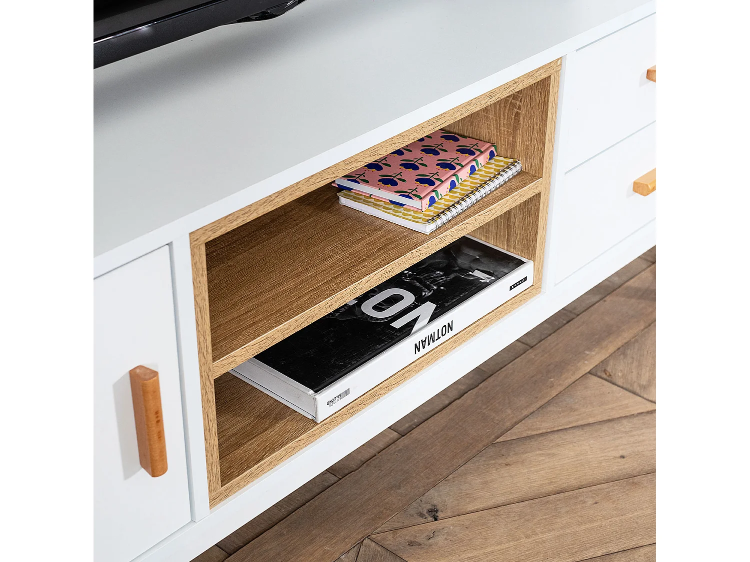 Meuble TV ROSS blanc - HAPPY GARDEN