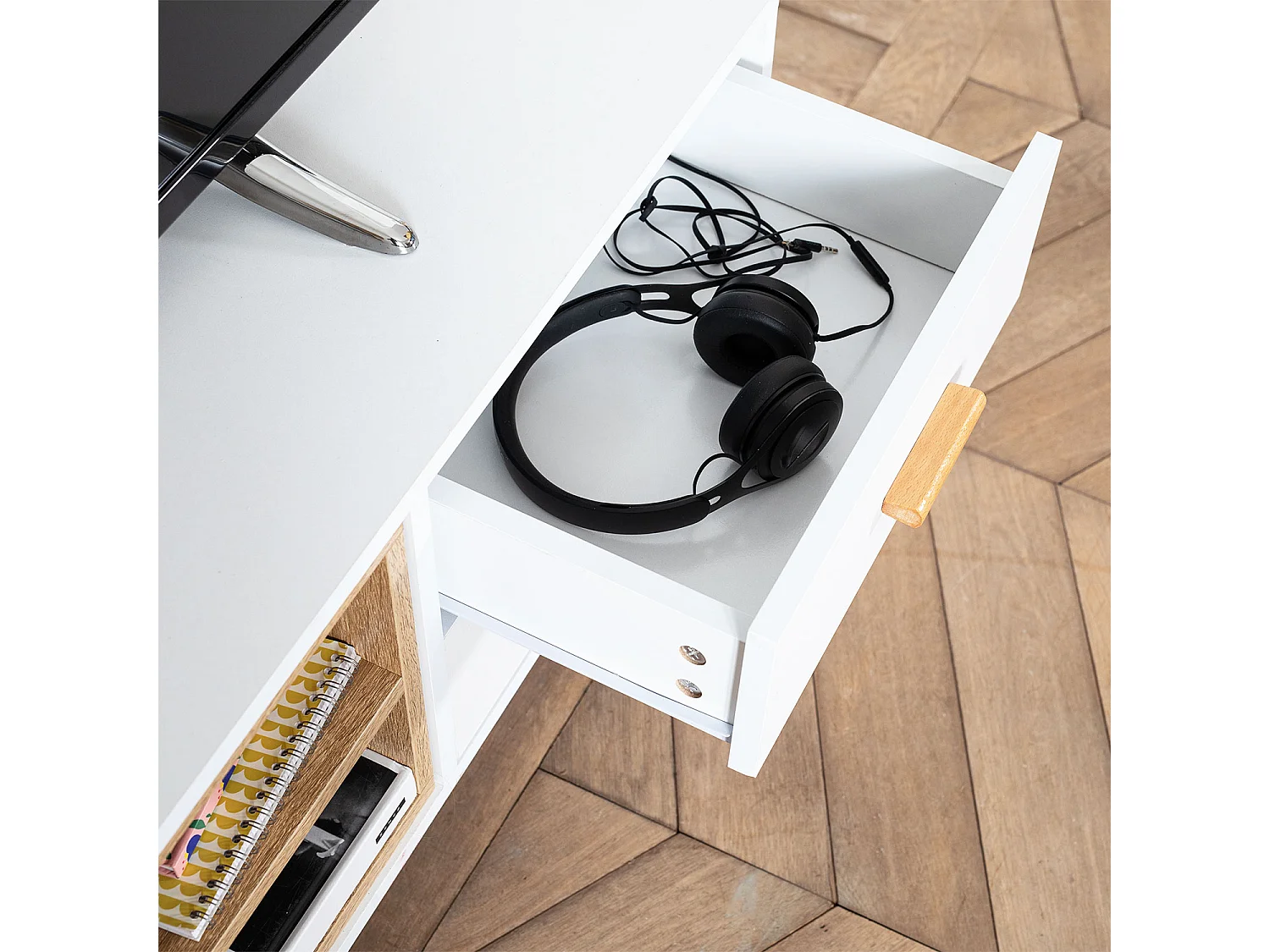 Meuble TV ROSS blanc - HAPPY GARDEN