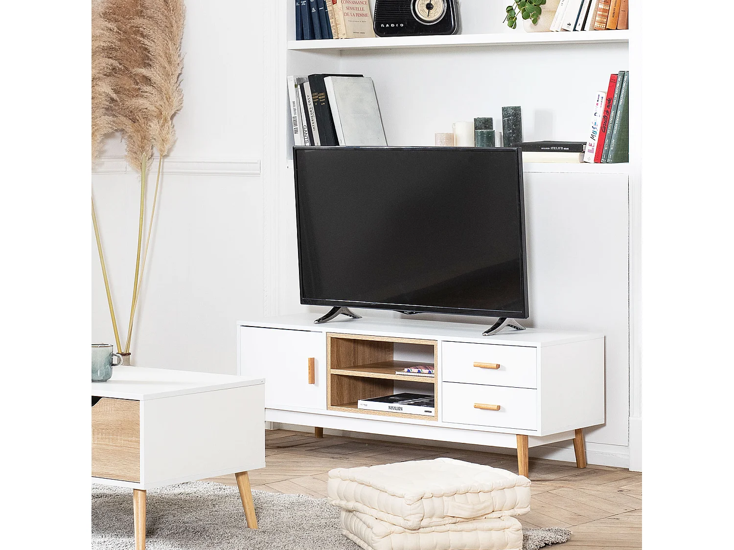 Meuble TV ROSS blanc - HAPPY GARDEN