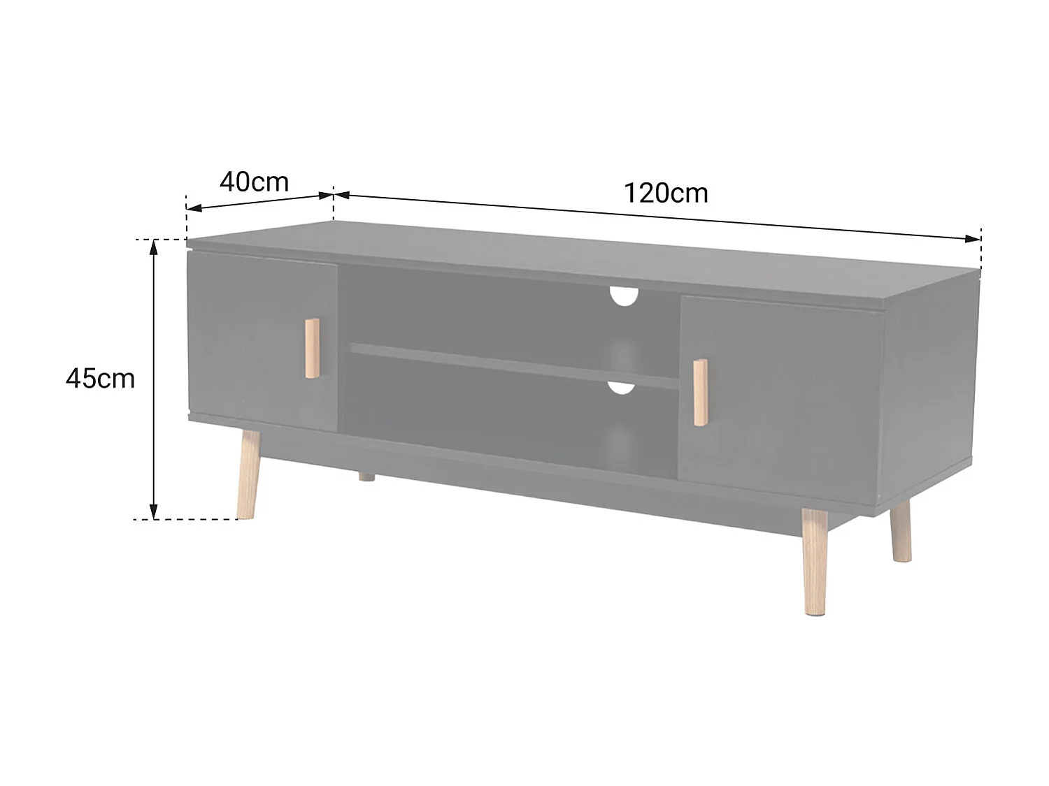 Meuble TV JOEY noir - HAPPY GARDEN