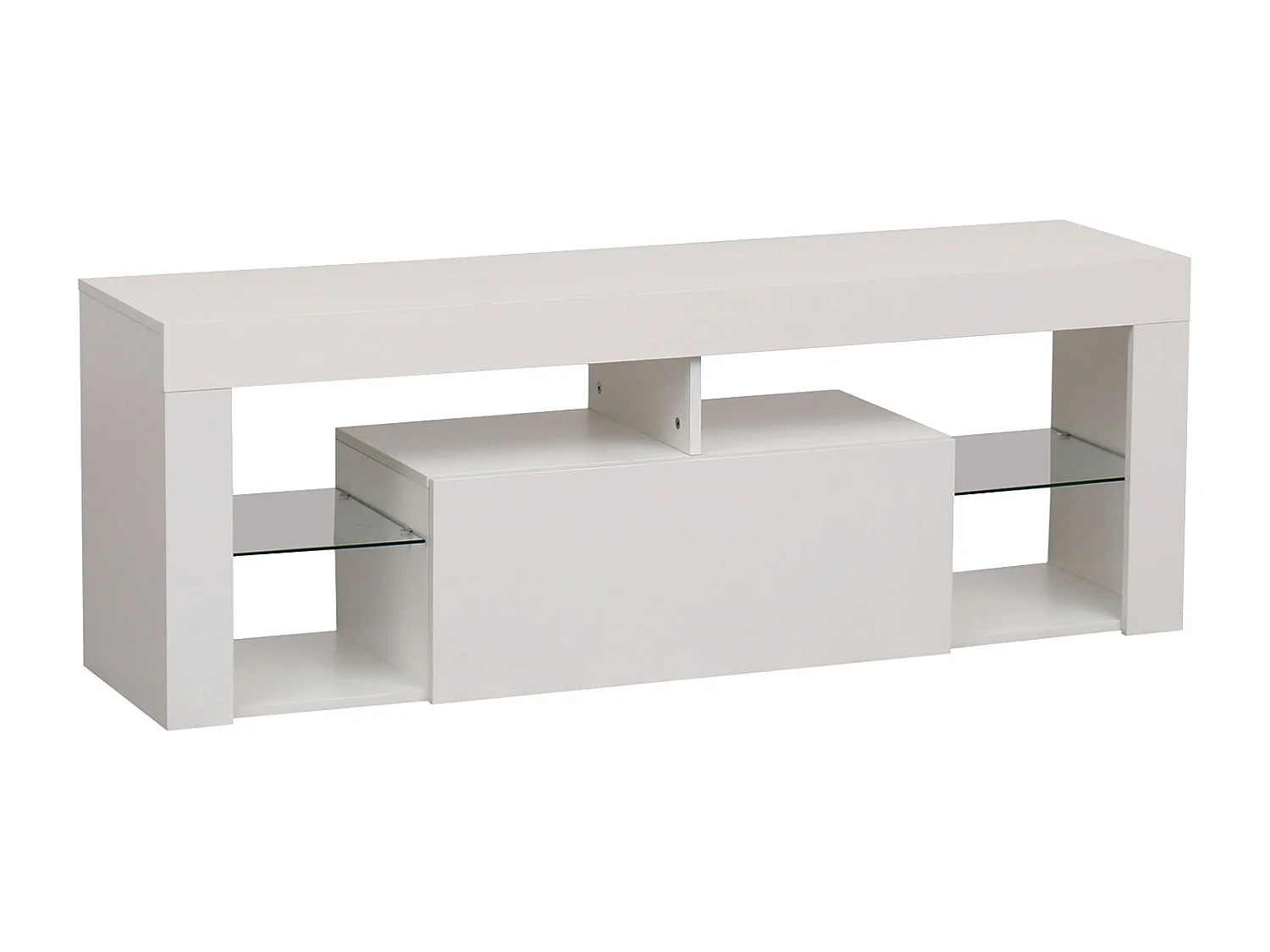 Meuble TV 140cm blanc à LED DARYL - HAPPY GARDEN