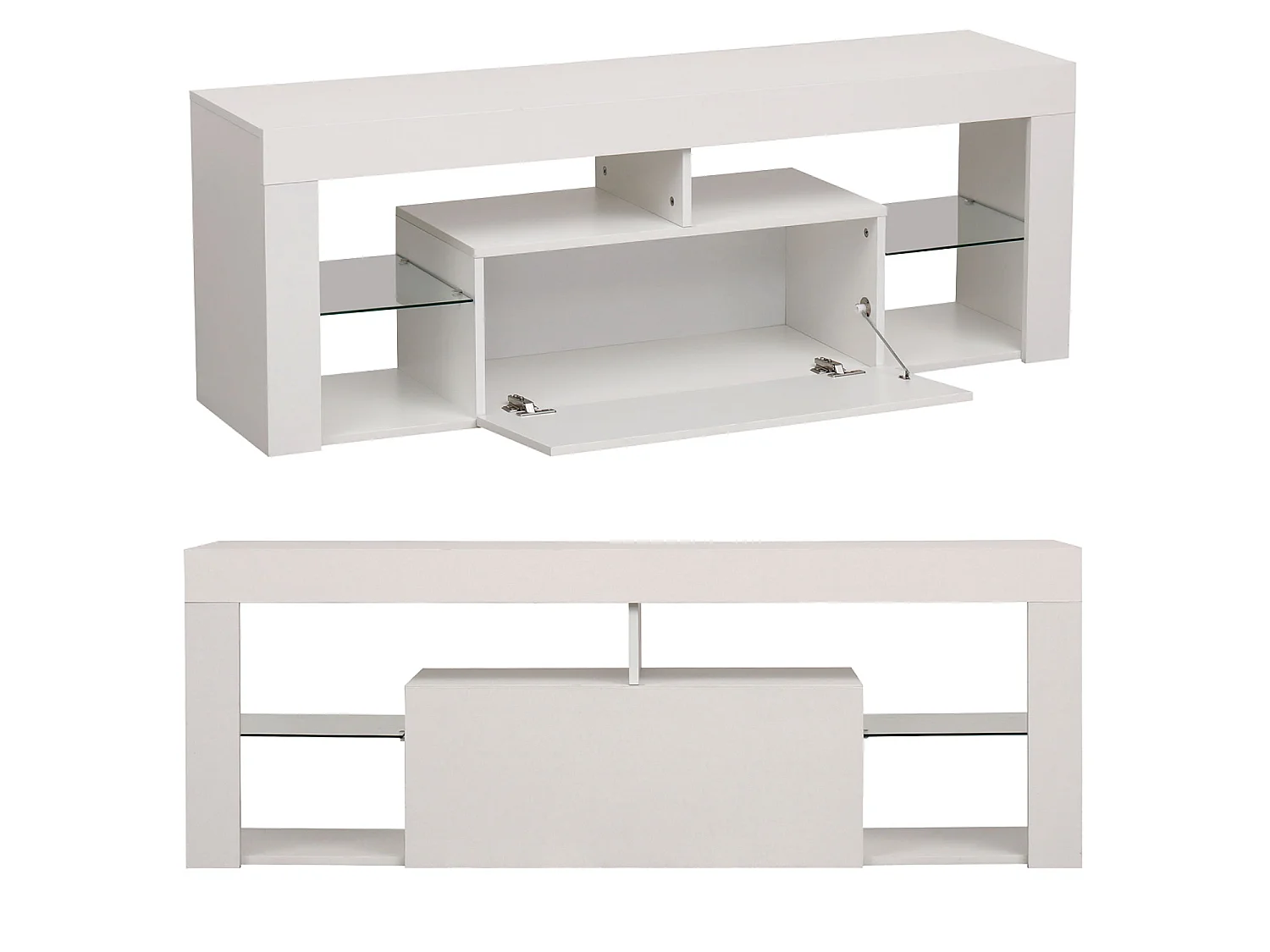 Mueble TV blanco con luz led DARYL