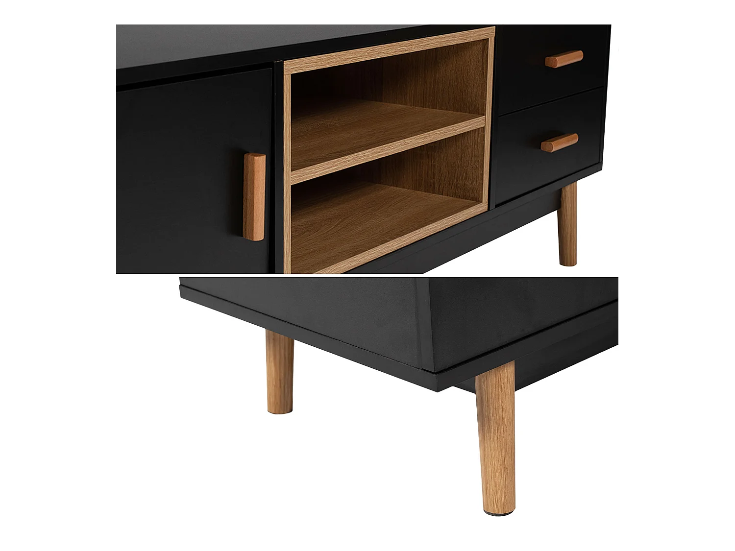 Meuble TV ROSS noir - HAPPY GARDEN