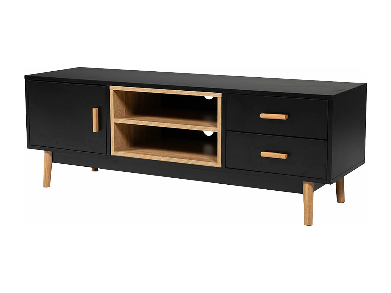 Meuble TV ROSS noir - HAPPY GARDEN