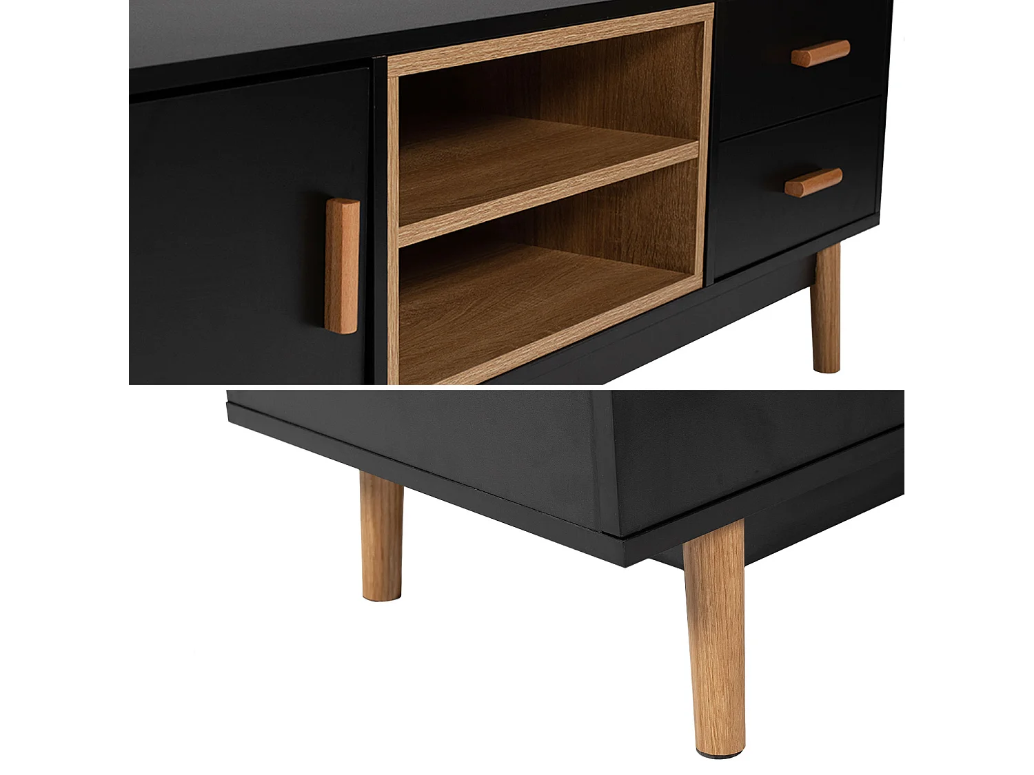 Meuble TV ROSS noir - HAPPY GARDEN