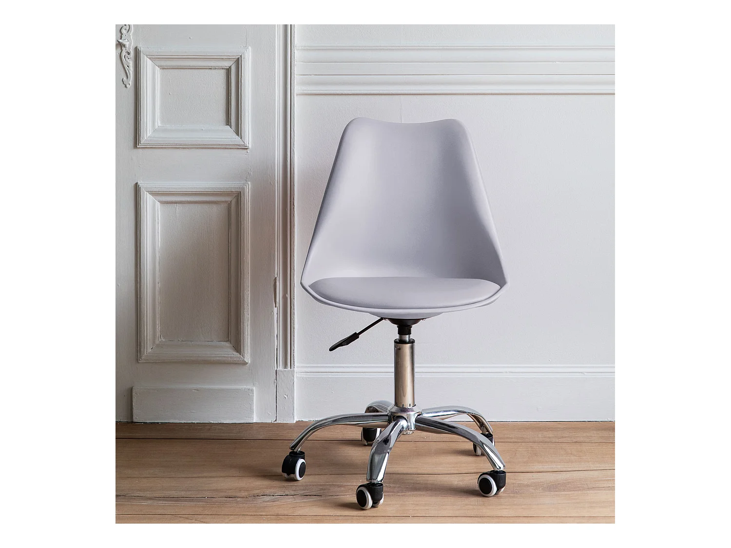 Chaise de bureau réglable en hauteur grise ANNE - HAPPY GARDEN