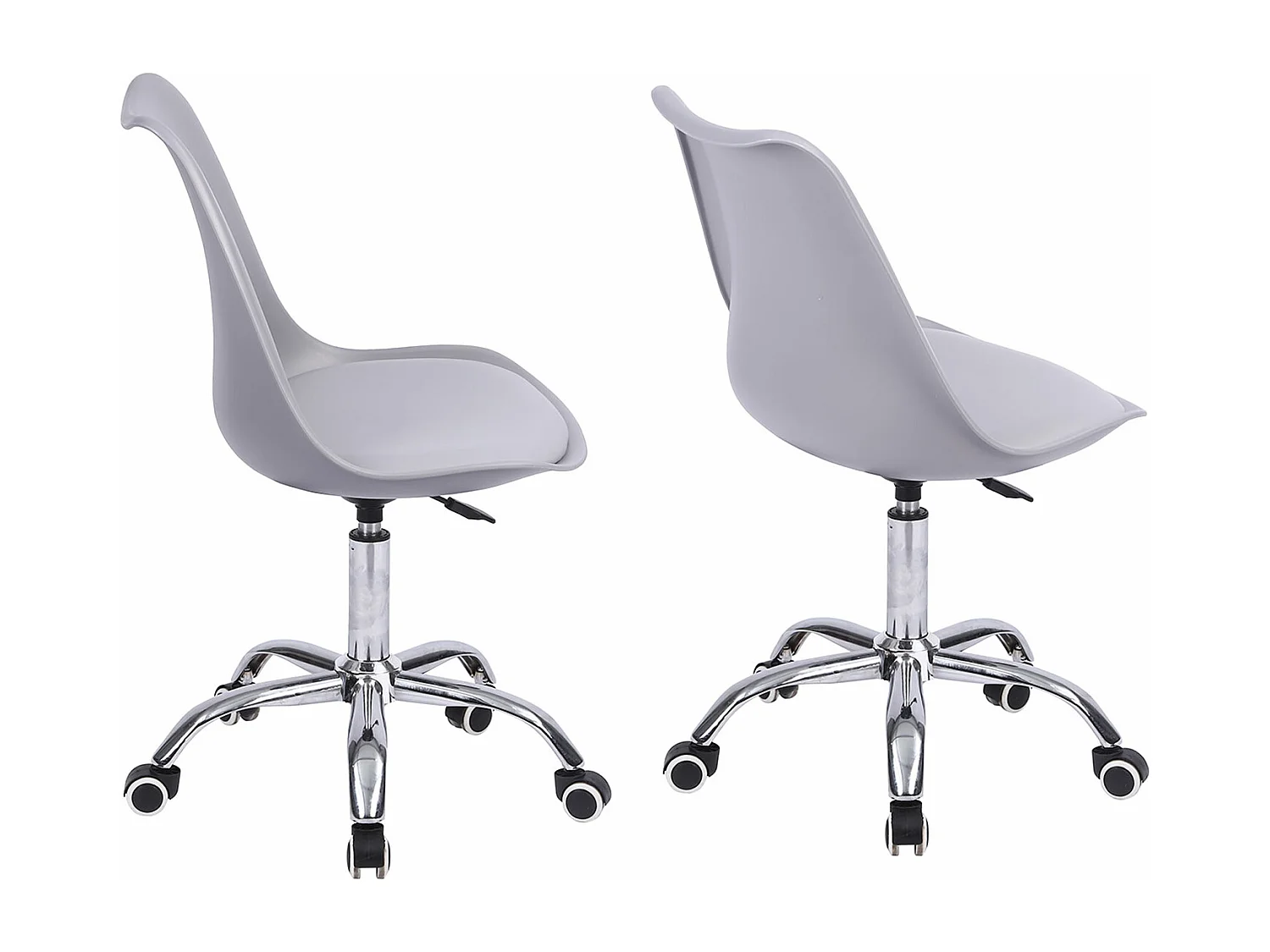 Chaise de bureau réglable en hauteur grise ANNE - HAPPY GARDEN