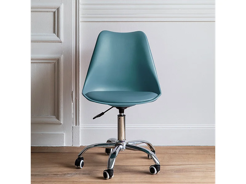 Chaise de bureau réglable en hauteur bleue ANNE - HAPPY GARDEN