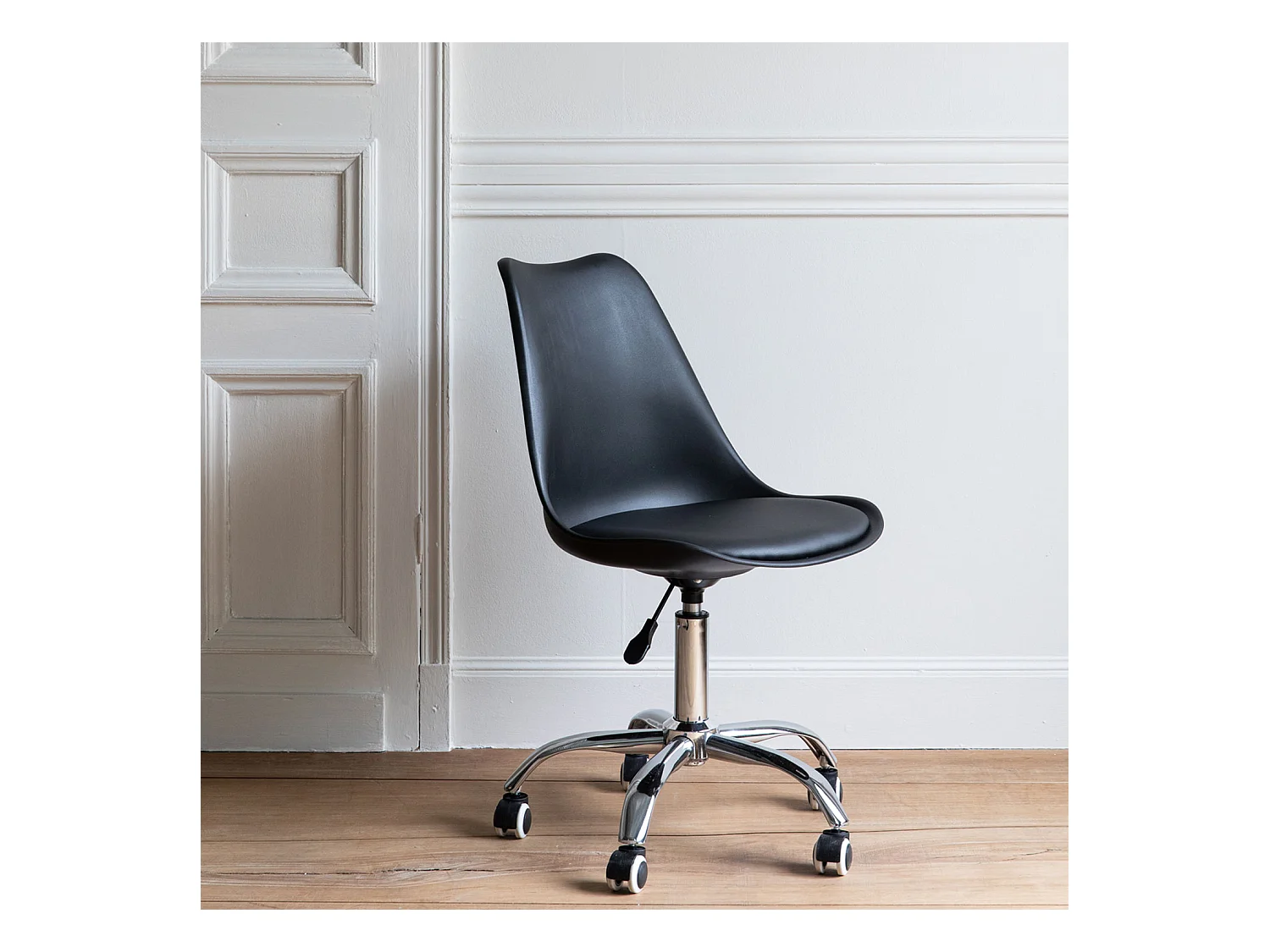 Chaise de bureau réglable en hauteur noire ANNE - HAPPY GARDEN