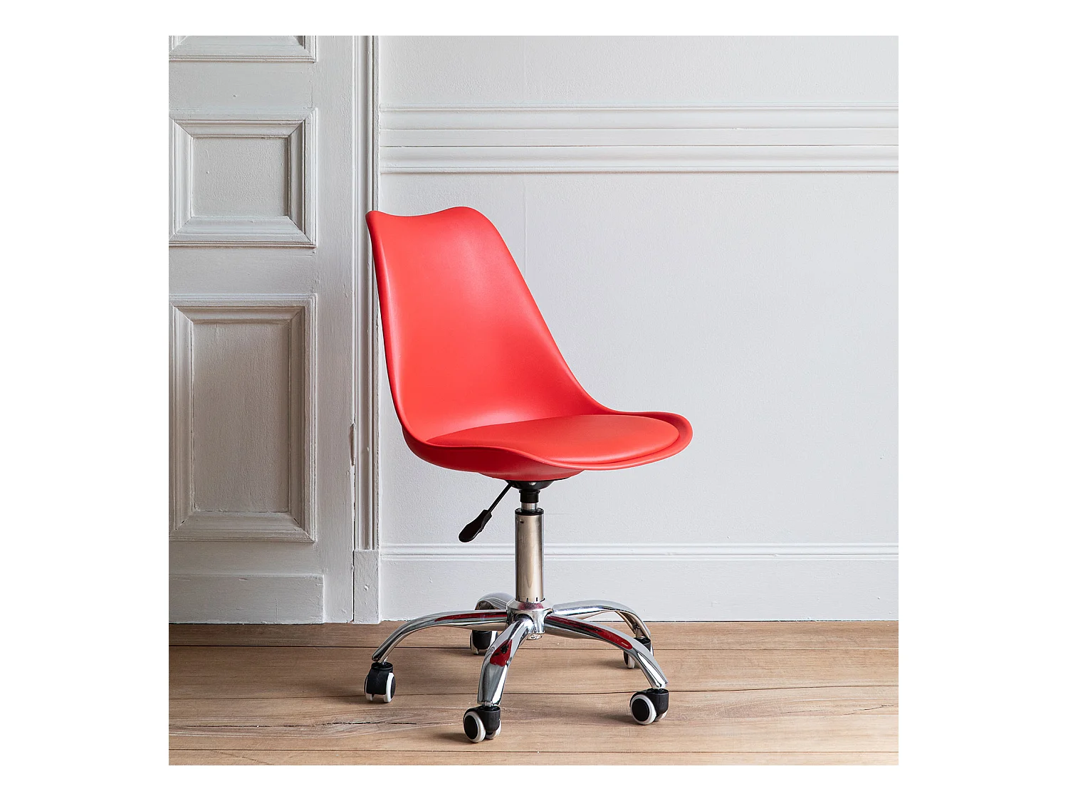 Chaise de bureau réglable en hauteur rouge ANNE - HAPPY GARDEN