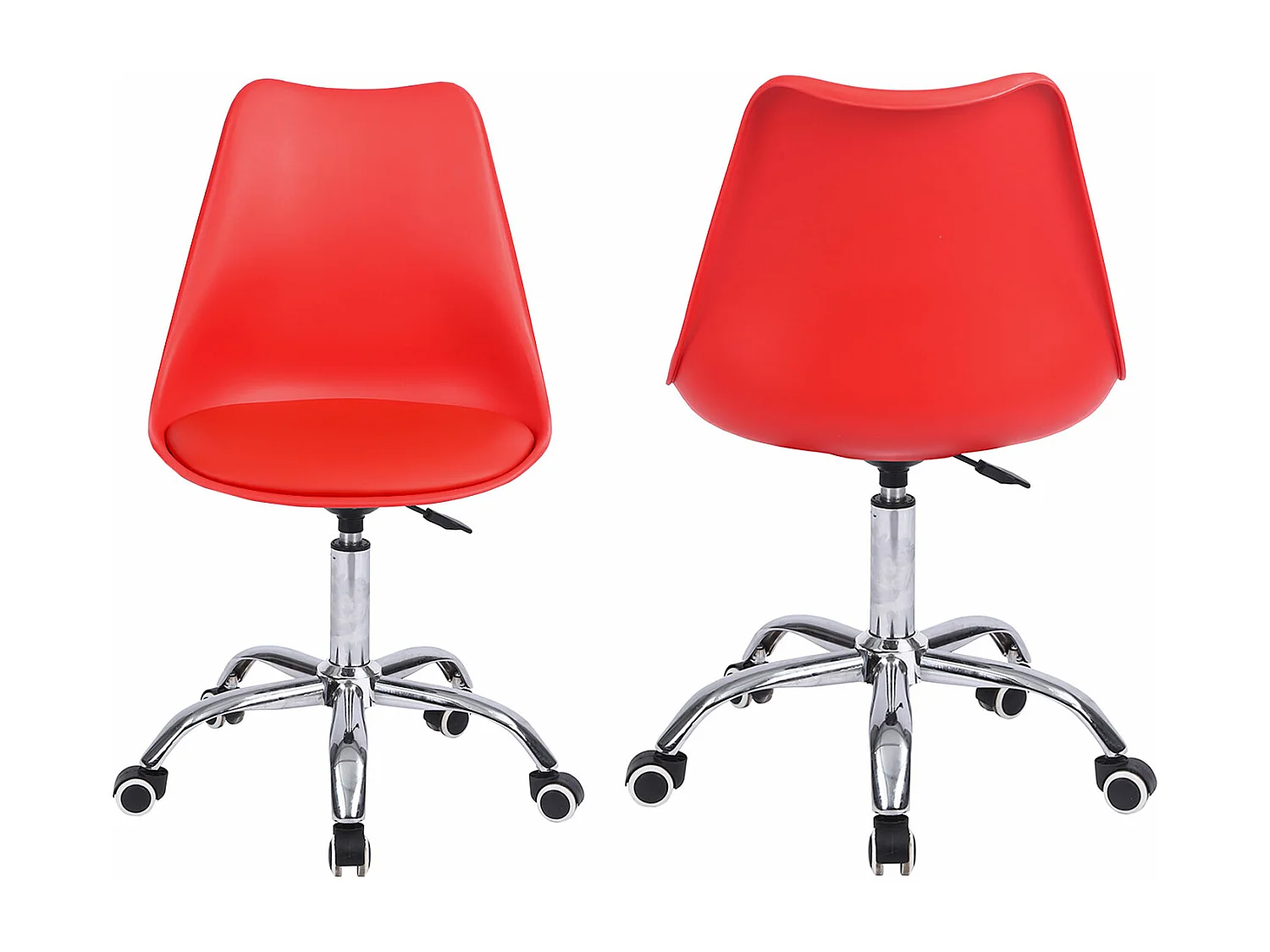 Chaise de bureau réglable en hauteur rouge ANNE - HAPPY GARDEN