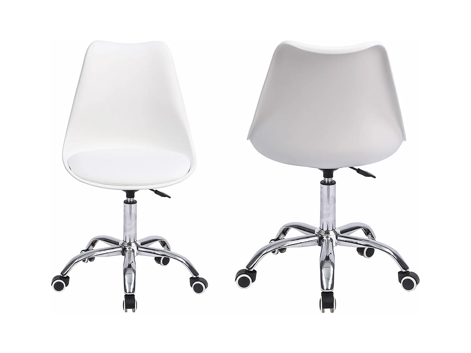 Bureaustoel ANNE wit, in hoogte verstelbaar