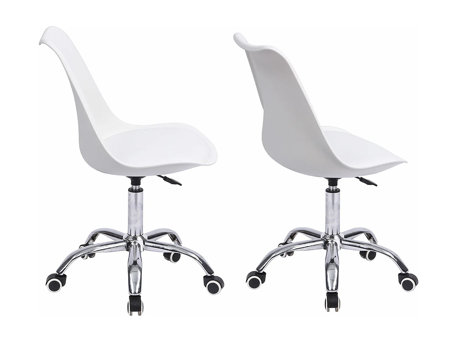 Chaise de bureau réglable en hauteur blanche ANNE - HAPPY GARDEN