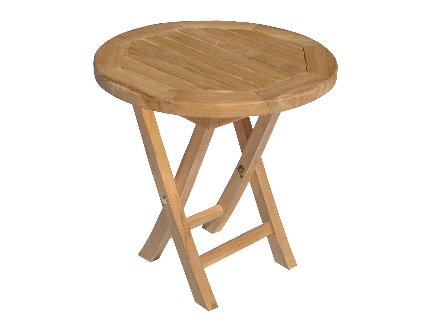 Table d'appoint ronde en teck 50cm LOMBOK - HAPPY GARDEN