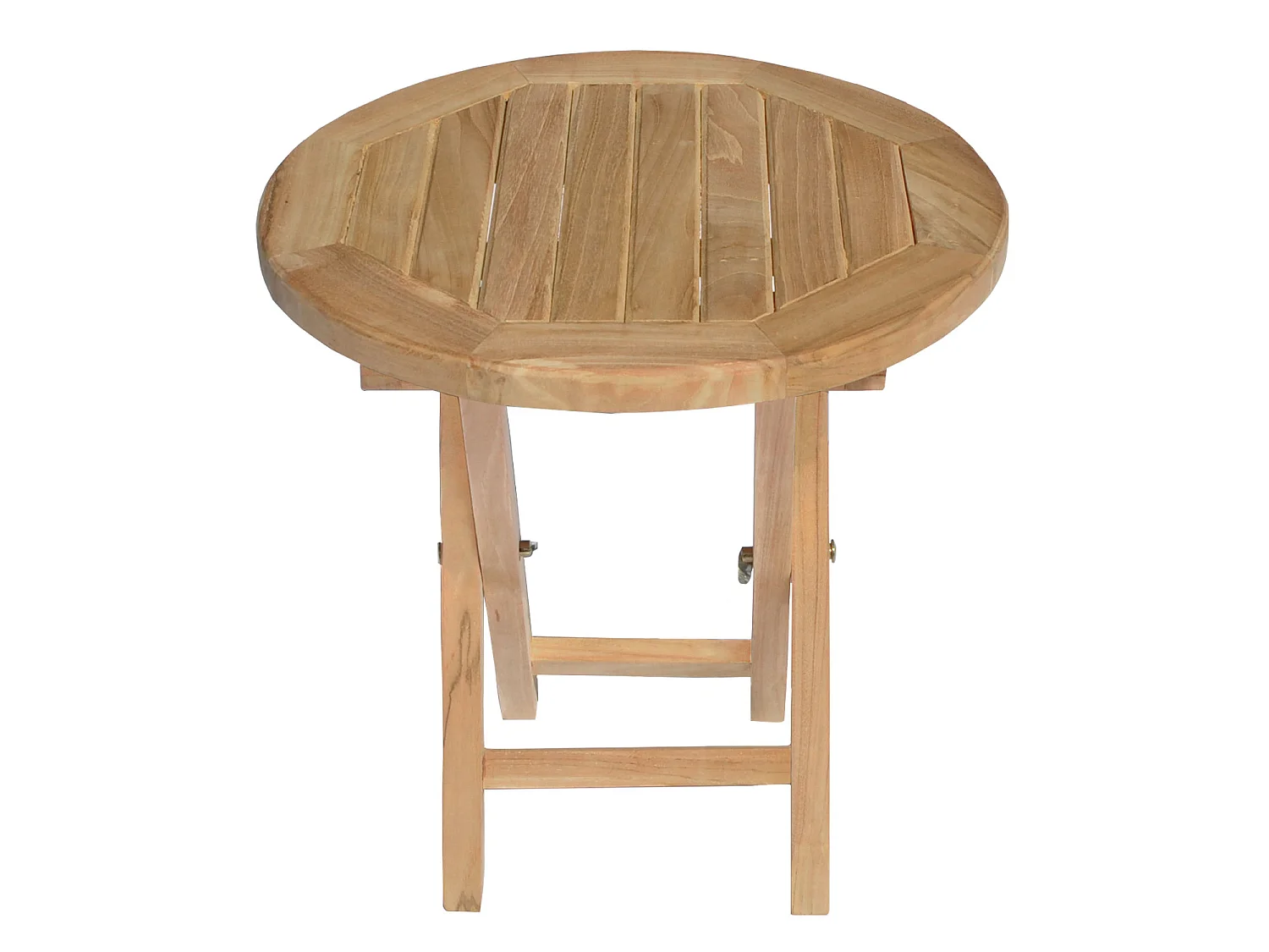 Table d'appoint ronde en teck 50cm LOMBOK - HAPPY GARDEN